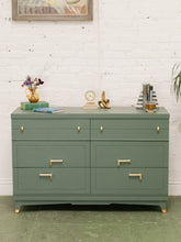 Load image into Gallery viewer, Sage Green 6 Drawer Dresser
