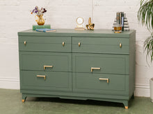 Load image into Gallery viewer, Sage Green 6 Drawer Dresser
