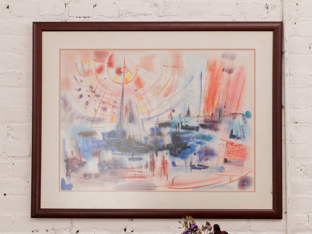 Paul Peters Mid Century Modern Watercolor Art