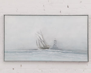 Vintage Moody Nautical Oil Painting