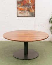 Load image into Gallery viewer, Solid Walnut Round Table with Black Base
