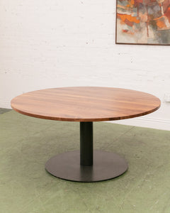 Solid Walnut Round Table with Black Base