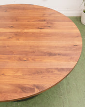 Load image into Gallery viewer, Solid Walnut Round Table with Black Base
