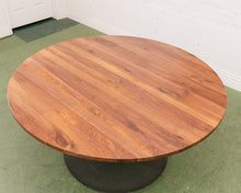 Load image into Gallery viewer, Solid Walnut Round Table with Black Base
