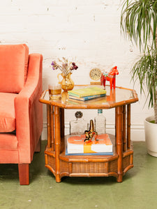 Wicker Vintage End Table