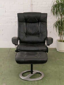 Leather Lounge Chair and Ottoman