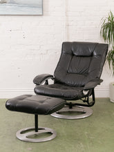 Load image into Gallery viewer, Leather Lounge Chair and Ottoman
