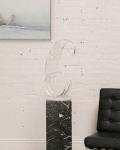 Sculpture Lucite Acrylic Clear Wave by Grace Absi