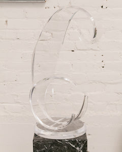 Sculpture Lucite Acrylic Clear Wave by Grace Absi