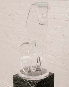 Sculpture Lucite Acrylic Clear Wave by Grace Absi