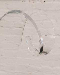 Sculpture Lucite Acrylic Clear Wave by Grace Absi