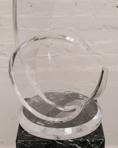 Sculpture Lucite Acrylic Clear Wave by Grace Absi