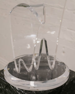 Sculpture Lucite Acrylic Clear Wave by Grace Absi