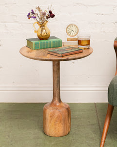 ~20” Round Pedestal Solid Wood