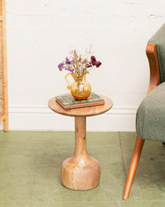 ~12” Round Pedestal Solid Wood