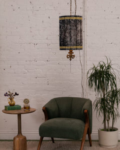 Vintage Crushed Velvet Swag Lamp