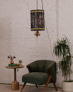 Vintage Crushed Velvet Swag Lamp