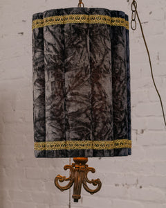 Vintage Crushed Velvet Swag Lamp