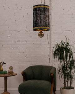 Vintage Crushed Velvet Swag Lamp