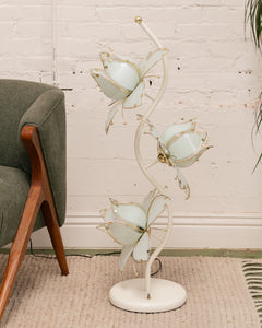 White Vintage Post Modern Lotus Lamp