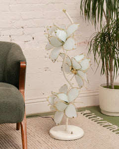 White Vintage Post Modern Lotus Lamp