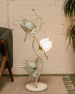 White Vintage Post Modern Lotus Lamp