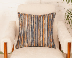 Square Blue Striped Pillow