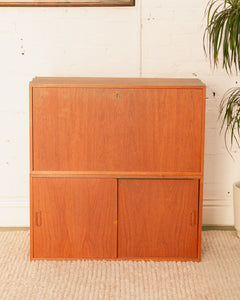 Teak Desk with Cabinet