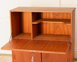 Teak Desk with Cabinet