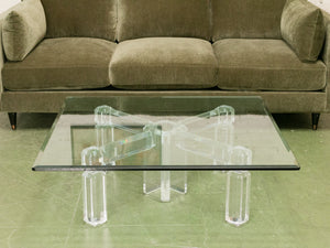 In The Manner of Charles Hollis Jones Lucite Coffee Table