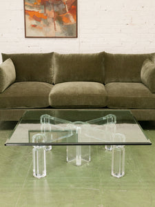 In The Manner of Charles Hollis Jones Lucite Coffee Table