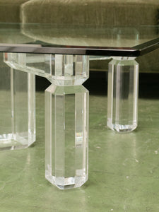 In The Manner of Charles Hollis Jones Lucite Coffee Table