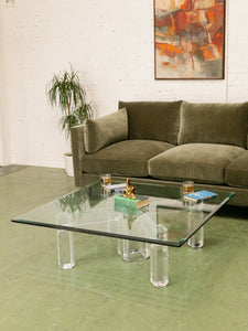 In The Manner of Charles Hollis Jones Lucite Coffee Table