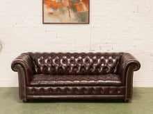 Load image into Gallery viewer, Chesterfield Leather Maroon Sofa
