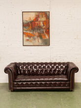 Load image into Gallery viewer, Chesterfield Leather Maroon Sofa
