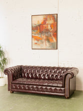 Load image into Gallery viewer, Chesterfield Leather Maroon Sofa
