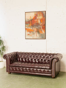 Chesterfield Leather Maroon Sofa