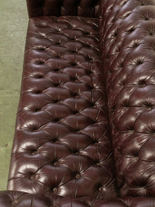 Chesterfield Leather Maroon Sofa