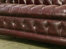 Load image into Gallery viewer, Chesterfield Leather Maroon Sofa
