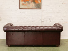 Load image into Gallery viewer, Chesterfield Leather Maroon Sofa
