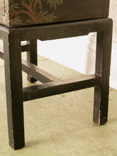 Load image into Gallery viewer, Lovely Japanese Black Lacquer Side Table on Stand Hand Painted
