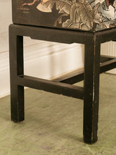 Load image into Gallery viewer, Lovely Japanese Black Lacquer Side Table on Stand Hand Painted
