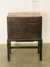 Load image into Gallery viewer, Lovely Japanese Black Lacquer Side Table on Stand Hand Painted
