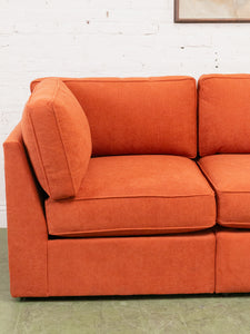 Diana Sectional Sofa in Groove Rust