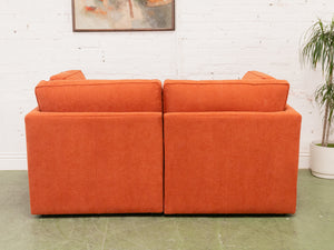 Diana Loveseat Sofa in Groove Rust