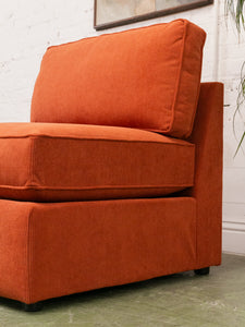 Diana Armless Single Seat in Groove Rust