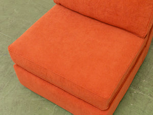 Diana Armless Single Seat in Groove Rust