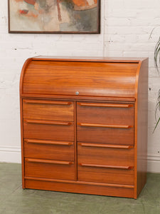 Danish Modern Tambour Secretary Desk