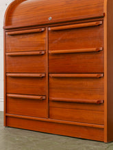 Load image into Gallery viewer, Danish Modern Tambour Secretary Desk
