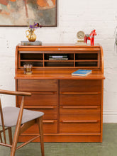 Load image into Gallery viewer, Danish Modern Tambour Secretary Desk
